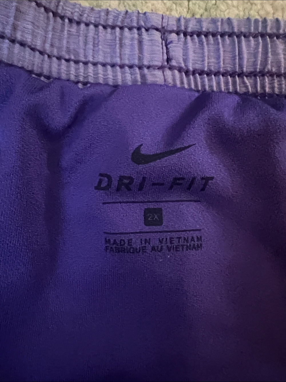 Nike Lavender Performance Running Shorts label says 2x but they are like a 3X - Picture 2 of 2